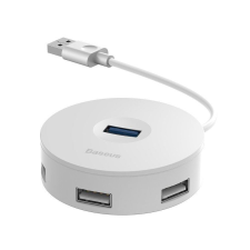 Baseus 4 az 1-ben USB - USB 3.0 hub + 3x USB 2.0, 15 cm fehér (CAHUB-F02) (CAHUB-F02) - USB Elosztó hub és switch