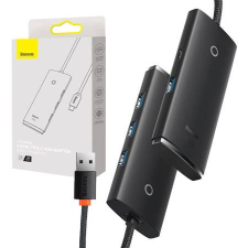 Baseus 4 portos USB-C adapter fekete (WKQX080101) (WKQX080101) hub és switch