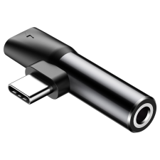Baseus Audio Converter L41 adapter USB - C USB - C port (female) + Fejhallgató csatlakozó 3,5 mm - es (anyai) fekete (CATL41 - 01) mobiltelefon kellék
