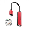 Baseus Audio Converter L52 adapter 2x Lightning + Mini Jack 3.5, piros/fekete