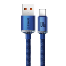 Baseus Cable type-c PD100W Power Delivery kristály ragyogása cajy000503 2m kék kábel és adapter