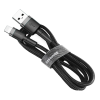Baseus Cafule Kábel tartós nylon fonott drót USB / Lightning QC3.0 1.5A 2M fekete - szürke (CALKLF - CG1)
