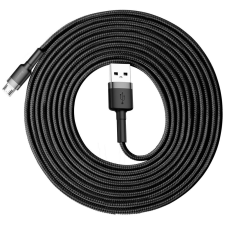  Baseus Cafule Tartós Nylon USB/micro USB Töltőkábel 2A 3M Fekete-Szürke kábel és adapter