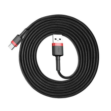 Baseus Cafule USB / USB-C töltő- és adatkábel, 2A, 3m, piros kábel és adapter