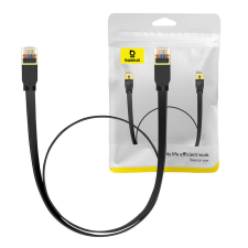 Baseus Cat 7 UTP Ethernet RJ45 kábel lapos 0,5m fekete kábel és adapter