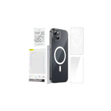 Baseus Crystal Clear mágneses telefontok iPhone 13 (átlátszó), edzett üvegfólia + tisztítókészlet tok és táska