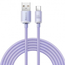 Baseus Crystal Shine kábel USB / USB-C 5A 100W 2m, lila kábel és adapter