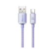 Baseus Crystal Shine USB-A - Type-C adatkábel, 5A, 1,2m, ibolya