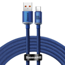 Baseus crystal shine usb-usb-c kábel, 100w, 2m, kék (cajy000503) kábel és adapter