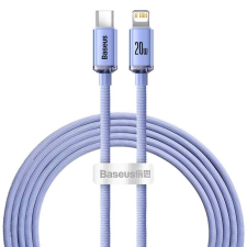 Baseus Crystal USB-C- Lightning kábel, 20W, PD, 2m, ibolya (CAJY000305) (CAJY000305) kábel és adapter