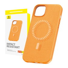 Baseus Fauxther Series iPhone 15 Mágneses Tok - Narancssárga tok és táska