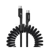 Baseus FISH-EYE adatkábel (Type-C - Type-C, 100W, PD gyorstöltő, 100cm, spirálkábel) FEKETE (P10320203111-00)