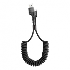 Baseus Fish Eye Spring kábel USB / USB-C 2A 1m, fekete kábel és adapter