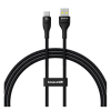 Baseus flash 2 adatkábel (usb - type-c, 100w, pd gyorstöltő, 100cm, törésgátló, cipőfűző) fekete