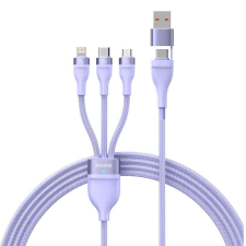 Baseus Flash Series 2 3in1 USB kábel USB-C + micro USB + Lightning 100W 1,5m (CASS030205) #lila kábel és adapter