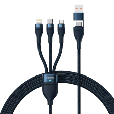Baseus Flash Series II USB Type C / USB Type A cable - USB Type C / Lightning / micro USB 100 W 1.2 m blue (CASS030103) mobiltelefon kellék