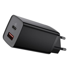 Baseus GaN2 Lite gyors fali töltő 65W USB / USB Type-c Quick Charge 3.0 Power Delivery (gallium-nitrid) fekete (CCGAN2L-B01) mobiltelefon kellék