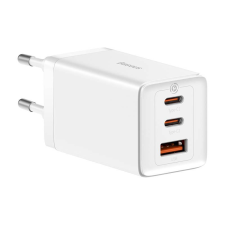 Baseus GaN5 Pro 2xUSB-C + USB hálózati töltő 65W fehér (CCGP120202) (CCGP120202) mobiltelefon kellék
