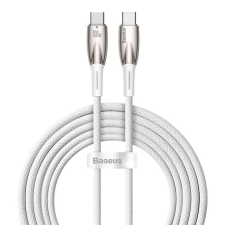 Baseus Glimmer USB-C - USB-C töltőkábel 100W 2m fehér (CADH000802) (CADH000802) mobiltelefon kellék