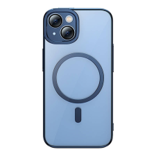 Baseus Glitter iPhone 14 Átlátszó mágneses tok és üvegfólia (kék) tok és táska