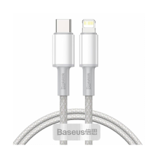 Baseus High Density Braided Fast Charging Cable USB-C apa 2.0 - Lightning apa Adat és töltőkábel - Fehér (1m) kábel és adapter