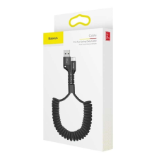 Baseus Lightning Baseus rugós kábel 1m 2A (CALSR-01) #fekete kábel és adapter