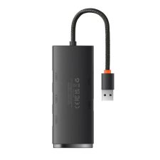 Baseus Lite Series 4 az 1-ben USB - 4x USB 3.0 hub 25 cm fekete (WKQX030001) (WKQX030001) hub és switch