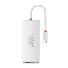 Baseus Lite Series Hub 4in1 adapter USB-C 4x USB 3.0 + USB-C 25cm fehér (WKQX030302) (WKQX030302) hub és switch