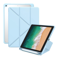 Baseus MINIMALIST tok álló, bőr hatású (aktív FLIP, oldalra nyíló, TRIFOLD, asztali tartó, ceruza tartó) VILÁGOSKÉK Apple IPAD Pro 9.7 tablet tok