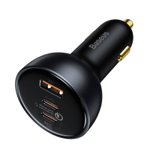 Baseus Qualcomm autós töltő, USB, 2x USB-C, 160W (szürke) mobiltelefon kellék