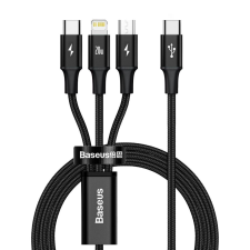 Baseus Rapid Series USB-C 3 az 1-ben, mikro USB, Lightning, USB-C, 20 W, kábel, 1.5m, fekete (CAMLT-SC01) (CAMLT-SC01) - Adatkábel kábel és adapter