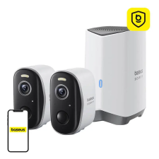 Baseus Security N1 Plus 2K (2 darabos készlet + központi állomás) fehér megfigyelő kamera