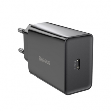 Baseus Speed Mini hálózati töltő USB-C 20W 3A PD QC, fekete mobiltelefon kellék