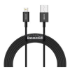 Baseus SUPERIOR adatkábel (USB - lightning, 2.4A, PD gyorstöltő, 200cm, törésgátló) FEKETE (CALYS-C01)