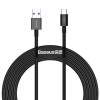 Baseus Superior USB - USB Type-c gyors töltés adatkábel 66 W (11 V / 6 A) Huawei túltöltés SCP 2 m fekete (CATYS-A01)