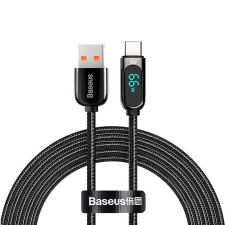 Baseus USB-A --&gt; USB-C kábel kijelzővel 2m fekete (CASX020101) kábel és adapter