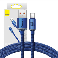 Baseus USB-kábel a USB-C Baseus Crystal Shine, 5A, 1.2m (kék) kábel és adapter