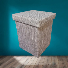 Basic tárolós puff világosbarna zsákszövet remek színben 44 cm magas bútor