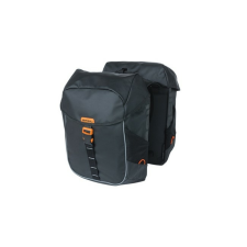 BASIL dupla táska Miles Tarpaulin Double Bag, Universal Bridge System, fekete narancs kerékpáros kerékpár és kerékpáros felszerelés