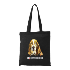  Basset hound - Bevásárló táska Fekete egyedi ajándék
