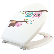 Bath Duck Bath Duck MDF WC ülőke rozsdamentes acél zsanérral - Baglyok #fehér takarító és háztartási eszköz