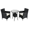  Bayamo polyrattan balkonszett kávézó szett 2 személyes fekete-krém 200192