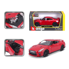 BBurago 1:24 Plus Nissan GT-R piros autópálya és játékautó