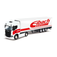 BBurago 1:43 Scania 770 S fehér Eibach pótkocsival autópálya és játékautó