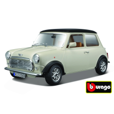  Bburago mini cooper autómodell (1969) bézs színben autópálya és játékautó