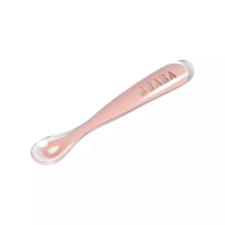Béaba Ergonomikus Szilikon Hosszú Kiskanál - Sötét rózsaszín babaétkészlet
