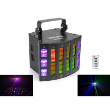 Beamz BeamZ Magic1 (9x3W) RGBAWP 24 optikás + UV + Stroboszkóp DMX derby fényeffekt világítási kellék
