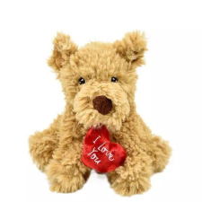Bear Impex Keeleco: Ülő kutya plüssfigura szívvel - 18 cm plüssfigura