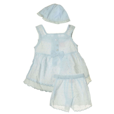 Bebe Bonito kék bébi lány együttes – 3 db lányka ruha