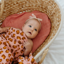 Bébi muszlin takaró Coral Leopard lakástextília